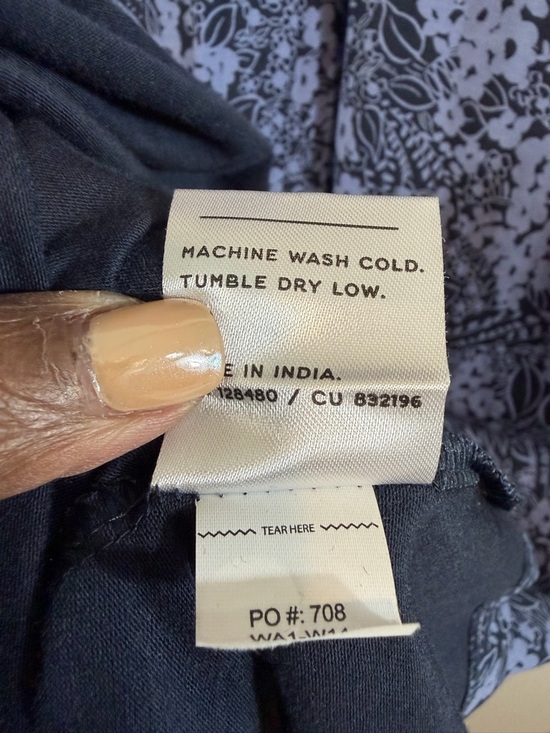 Pact Blue Floral Midi Dress XXL Scoop Neck Short Sleeve Fit & Flare Organic - Picture 6 of 7